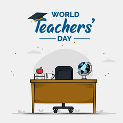 World Teachers' day banner. It's also known as world Teachers Day is an international day held annually on 5 October.