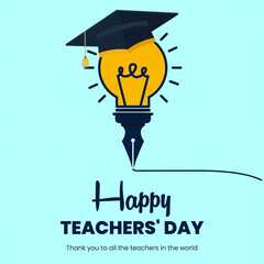 World teachers' day social media banner vector