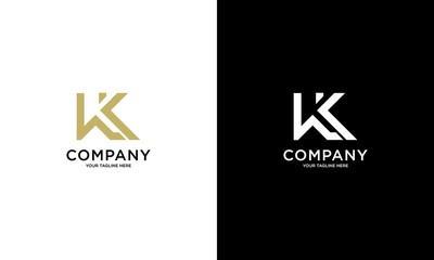 WK or KW. Monogram of Two letters K&W or W&K. Luxury, simple, minimal and elegant WK, KW logo design.