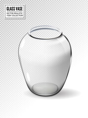 Empty glass vase. Vector realistic 3d illustration. - 460747854
