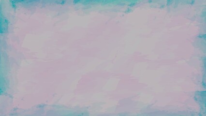 Abstract Watercolor Paint Pink Background With Blue Frame Design Template