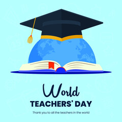 Vector illustration of World Teachers' day banner. It's also known as world Teachers Day is an international day held annually on 5 October.