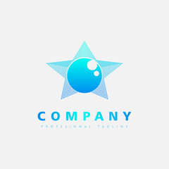 Abstract Eye Vision Logo. Blue Linear Geometric Shape Star isolated on White Background. Usable for Business and Technology Logos. Flat Vector Logo Design Template Element