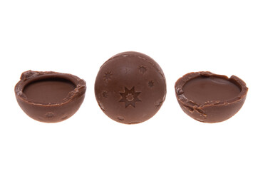 chocolate truffles isolated
