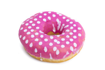 donuts in pink glaze isolated