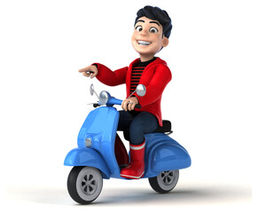 Fun 3D cartoon teenage boy