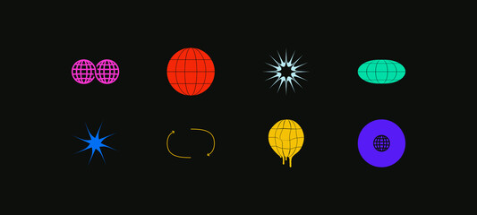 Universal trendy geometric shapes set