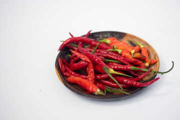 Selective focus of Cabe or cabai merah keriting or red curly chili