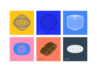 Universal trendy geometric shapes set