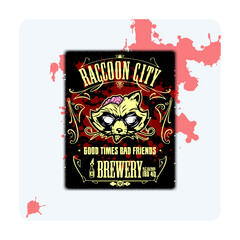 beer label , Raccoon City