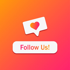 Follow us button. Follow icon. Vector illustration.