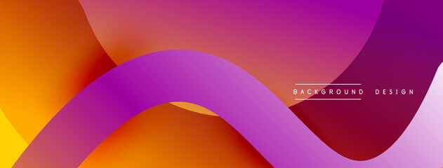 Abstract overlapping lines and circles geometric background with gradient colors