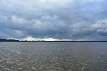 storm clouds over lake