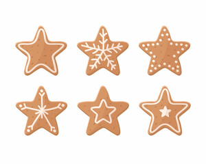 Set of Christmas cookies on white background. Vector illustration