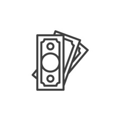 Cash money bill line icon