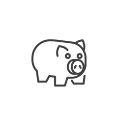 Piggy bank line icon