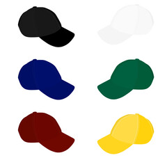 Baseball hats collection mock up svg vector illustration