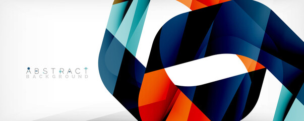 Geometric abstract background - multicolored abstract shapes on white. Vector Illustration For Wallpaper, Banner, Background, Landing Page