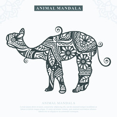 ALPACA Mandala Vector. Vintage decorative elements. Oriental pattern, vector illustration.