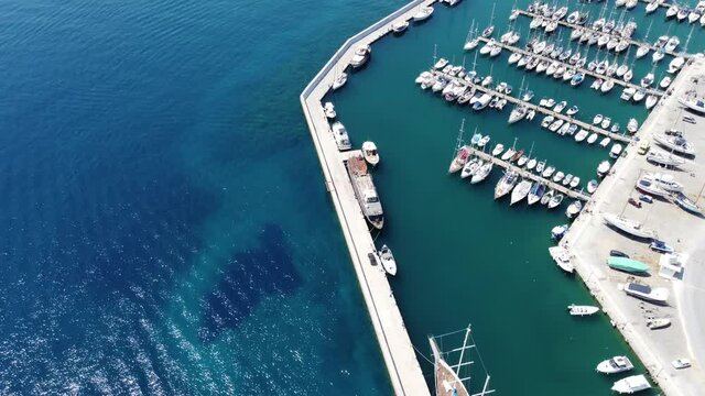 Morning view of Agios Nikolaos. Picturesque town of the island Crete, Greece. Image