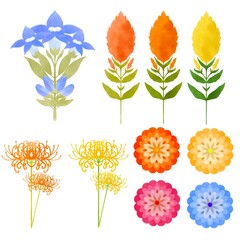 秋の花 セット イラスト