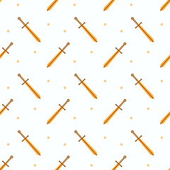 Seamless pattern sword on white background. vector illustration.