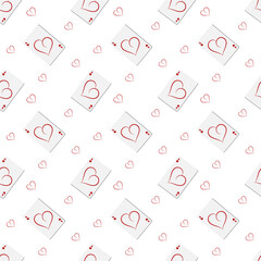 Seamless pattern playing cards  on white background. vector illustration.