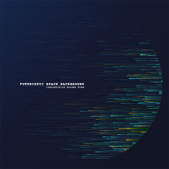 Glowing lines on blue background