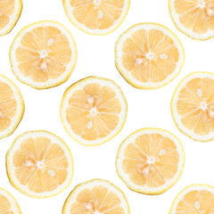Fototapeta na wymiar Lemon seamless pattern. Lemon is a citrus fruit, the fruit of the small evergreen Citrus limon tree. 