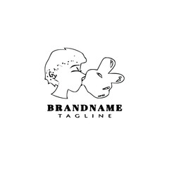 bubble gum logo cartoon icon design template black isolated illustration