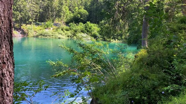 Lake Cauma in Flims, Canton of Grisons in Switzerland. A very famous and popular destination for the round trip in Switzerland