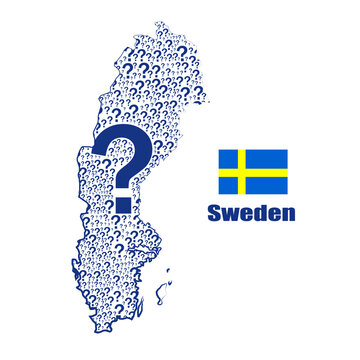 Sweden map flag made from question mark.