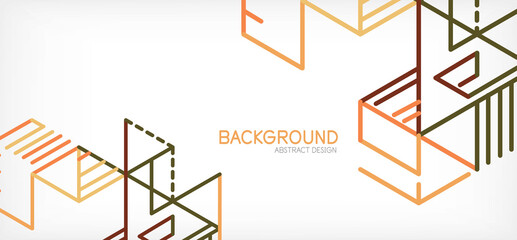 Abstract background. Color lines on white background. Linear abstract composition. Techno or business concept for wallpaper, banner, background, landing page