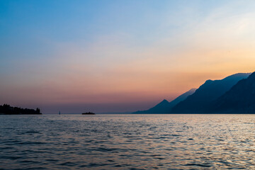 Sunset on Lake Garda. Malcesine.