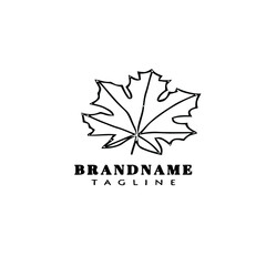 leaf logo cartoon icon cute template black isolated vector illustration