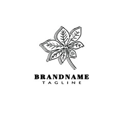 leaf logo cartoon icon design template black isolated vector cute
