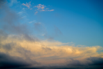 Blue sky with clouds. Nature background.