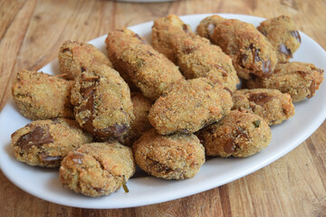 fried eggplant meatballs
