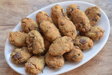 fried eggplant meatballs