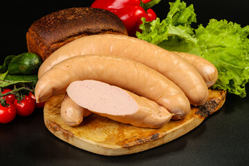 Natural meat sausages with minced meat