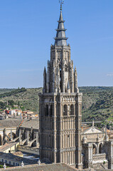Fototapeta na wymiar Toledo, Spain, details of architecture from the Roman and Visigoth Periods. Toledo is built mostly in the Gothic style of architecture, but it also demonstrates characteristics of the Changing style.