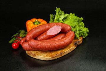 Natural meat sausages with minced meat