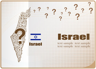 Israel map flag made from question mark.