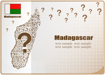 Madagascar map flag made from question mark.