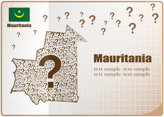 Mauritania map flag made from question mark.