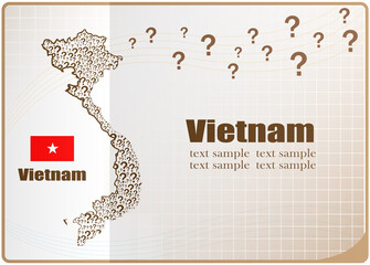 Vietnam map flag made from question mark.