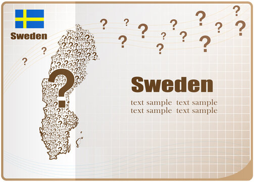 Sweden map flag made from question mark.