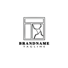 broken window logo concept icon design template black isolated vector illustration