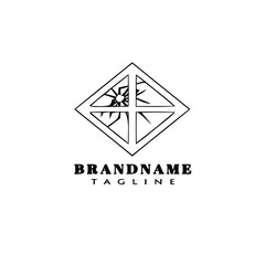 broken window logo cartoon icon design concept black isolated vector illustration