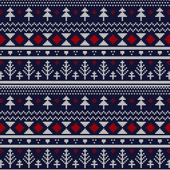 Christmas Sweater Design. Seamless Knitting Pattern
